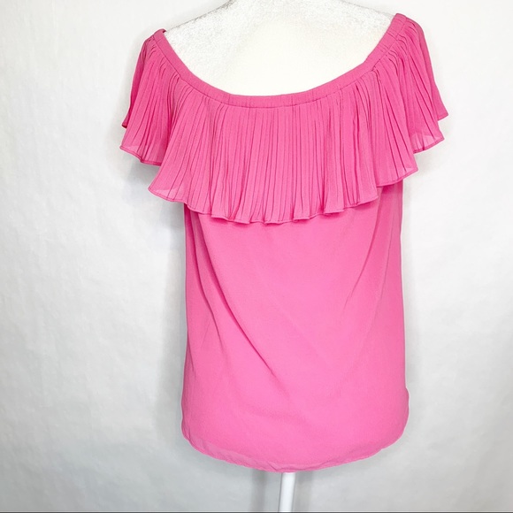 Naked Zebra | NWT Pink Cap Sleeve Top Ruffle Trim - Picture 3 of 5